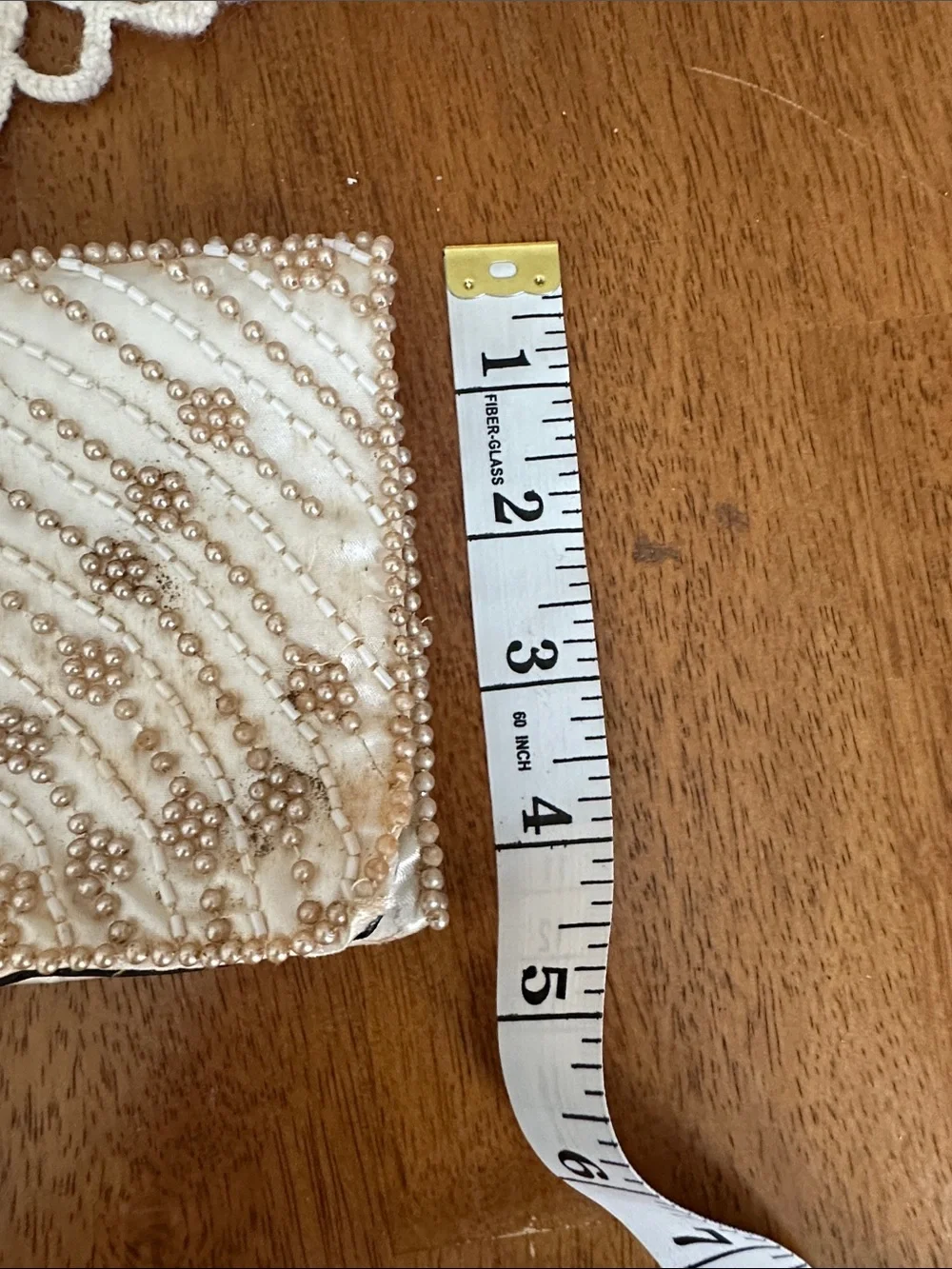 Vintage Beaded Ivory and Gold La Regale Evening Clutch